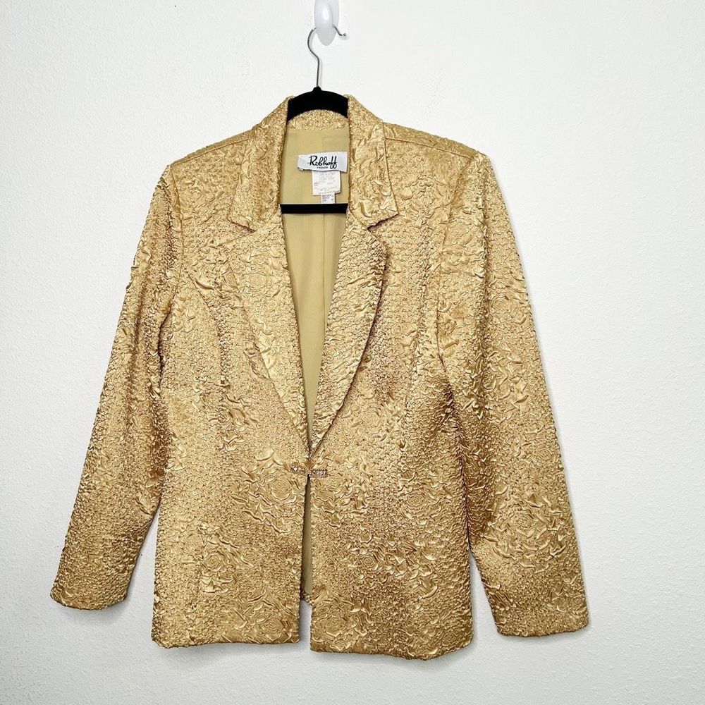 Joseph Ribkoff Trends Vintage Gold Textured Blazer Size US 12